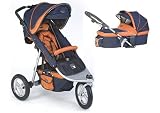 Valco Baby Runabout Tri Mode Jogging Stroller WITH Bassinet, Boot Cover & Bag - Sunrise Navy