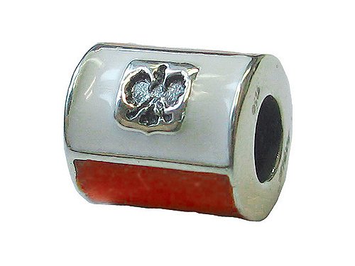 Zable(tm) Sterling Silver Poland Flag Bead / Charm