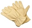 G & F  2002 Grain Pigskin Leather work gloves, Premium Washable leather, Size Large. (Value Pack: 3 pairs)