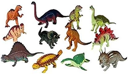 12 Piece Large Assorted Dinosaurs - Toys 5-7" Larger Size Dinosaur Figures, New