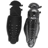 BLACK 12'' RAWLINGS PROFESSIONAL BASEBALL LEG GUARDS