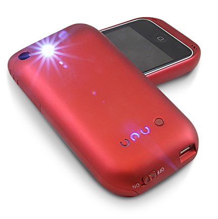 uNu iPhone 3G 3Gs External Battery Case w/ Camera Flash (RED)-uNu