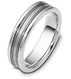 6mm Wedding Platinum and Titanium Band Ring