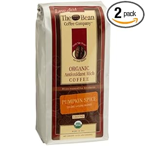 The Bean Coffee Company Pumpkin Spice, Organic Ground, 16-Ounce Bags (Pack of 2)