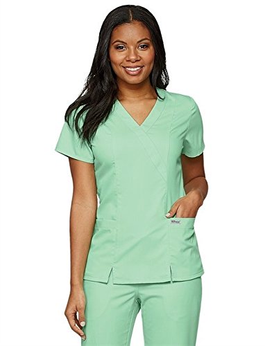 Grey's AnatomyTM Women's Wrap with Princess Seams Solid Scrub Top