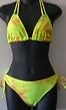 Juniors Bikini Swimsuit Triangle Top with Tie Side Bottom in Tie Dye. Each piece individually dyed.