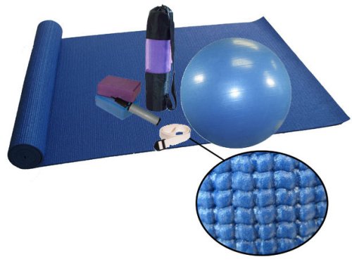 SportingGoods: GOGO Deluxe Yoga Kit with Extra Thick Sticky Mat, Blocks, Strap, Mat Bag, Ball & Pump