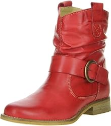 VISTA Stiefeletten für Damen aus Leder Fashion Style rot, Größe:38;Farbe:Rot
