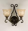 Wall Sconce 2 light fixture bronze umber finish amber glass shades