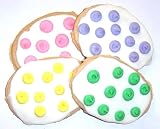 Scott's Cakes White Iced Easter Egg Sugar Cookies with Mixed Color Polka-Dots in a White Bakery Box