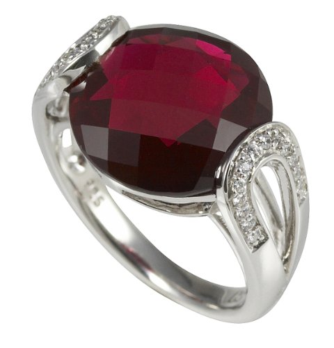 Merii Damen-Ring 925 Sterlingsilber rhodiniert syn. Rubin rot Gr. 54 (17.2) M0536R/90/75/5 Preisvergleich