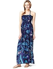 Halterneck Paisley Print Maxi Dress