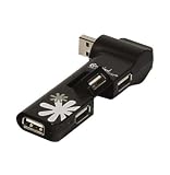 Connectland CL-U2FPHUB-4B USB 2.0 4 Ports Hub 180-Degree Adjustable Port (Black)
