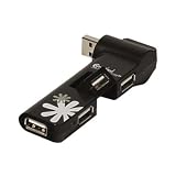 Connectland CL-U2FPHUB-4B USB 2.0 4 Ports Hub 180-Degree Adjustable Port (Black)