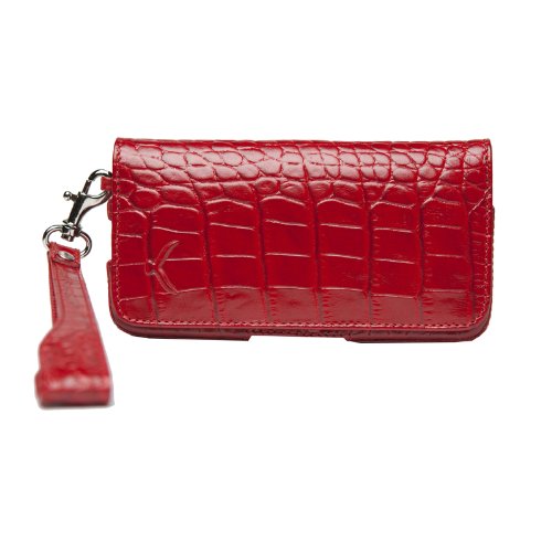 Buy MAPi Cases Nicea For iPhone 5 - Wristlet Design Leather Wallet, Credit Card And Id Slots, with Magnetic Closure, Croco Red