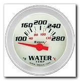 Equus 1-1/2 Electric Water Temperature Gauge Kit White Face Dial