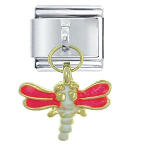 Dragonfly Pink Italian Charms