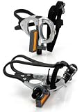 XLC Road-Pedal PD-R02mit Hacken u. Riemen, silber