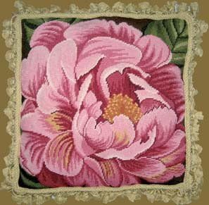 Deluxe Pillows Peoney - 18 x 18 in. needlepoint pillow