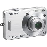 Electronics : Sony Cyber-shot DSC-W70 Digital Camera - Silver (7.2 MP, 3x Optical Zoom) 2.5" LCD
