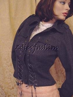 $2940 New JOHN GALLIANO Blue Tweed Denim Corset Jacket 6 / 40 41AGJKMSQKL $2940 New JOHN GALLIANO Blue Tweed Denim Corset Jacket 6 / 40