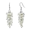 White Cultured Pearl Platinum Overlay CAREFREE Sterling Silver Bunch Earrings