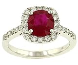 Oval Ruby(1.64ct) and Pave Set Diamond(.42ct) Ring