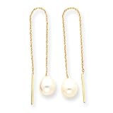 14k 7mm Pearl Threader Earrings