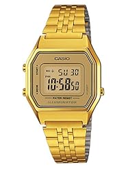Casio Ladies Mid-Size Gold Tone Digital Retro Watch LA-680WGA-9DF
