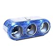 12V Triple Power Adapter for Vehicles - Blue