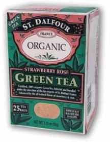 St Dalfour Green Tea Organic Straw. Rose 25 ct (6 pack) by ST DALFOUR