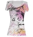 Marilyn Monroe American Actress Singer Model Movie Star WOMAN'S WORLD Juniors White Scoop Tee Shirt