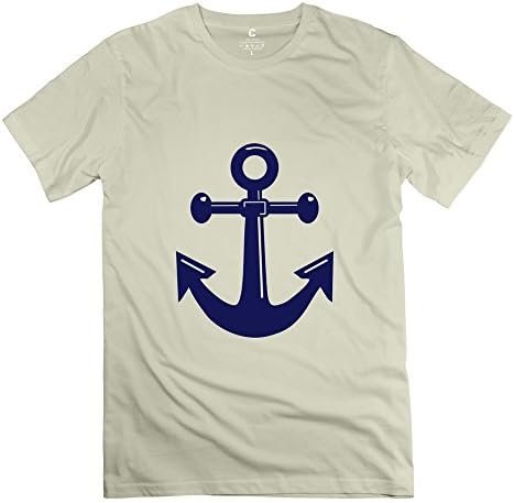 Tianbang Custom A Classic Ships Or Boats Anchor Men's Tshirts Size XS Natural