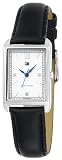 Tommy Hilfiger Women's Diamond Accented Black Leather Strap Watch #1780552