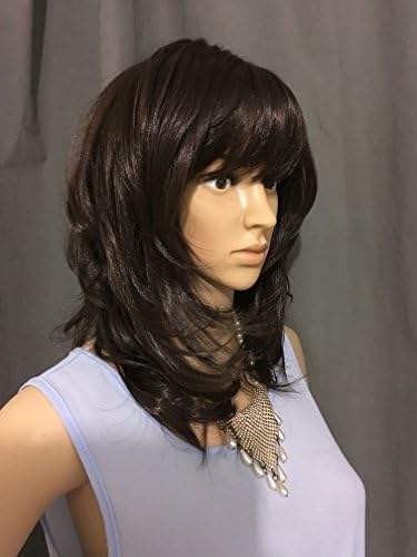 WIGSTIDE Fancy Medium Capless Wavy Sepia True Synthetic Wigs 14 Inch (14 Inches, Same As Picture)