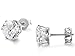 FIBO STEEL Stainless Steel Mens Womens Stud Earrings Clear Round Cubic Zirconia Inlaid, 3mm-8mm Available