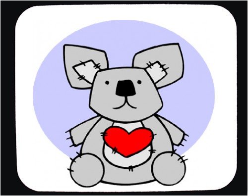Mouse Pad with australia, heart, doll, koala, bear, animal, outback
