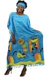 The Village - Abstract Design Caftan Kaftan With Matching Headwrap - Available in Several Colors Schemes