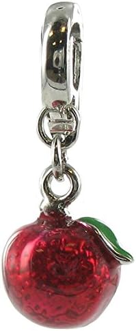 Eligo Charms Silver Plated Apple Compatible with Viventy/Fossil 5mm Leather Bracelets