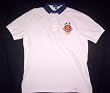 Mens Polo Ralph Lauren White Rugby Shirt with Navy Collar and Crest