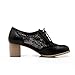 Lucksender Womens Round Toe Lace Up Mesh &Lace Fashion Oxford Shoes