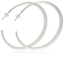 Silver 55mm Flat Hoop Earrings