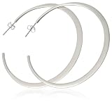 Silver 55mm Flat Hoop Earrings
