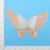 Elegante Butterfly Sequin Applique - Topaz, White - Large<br><font color=