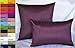 Aiking Home Solid Faux Silk Decorative Pillow Cover, Zipper Closure, 12 by 18 Inches, Eggplant