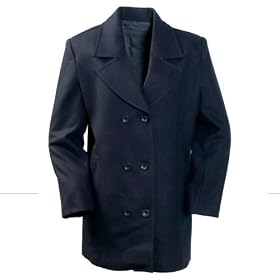 Gianni CollaniTM Ladies' Wool Blend Navy Blue Pea Coat by Gianni Collani