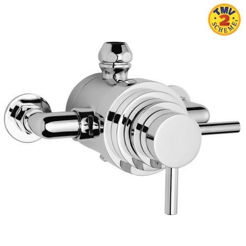 Dual Exposed Thermostatic Bathroom Shower Mixer Valve Modern Minimalist