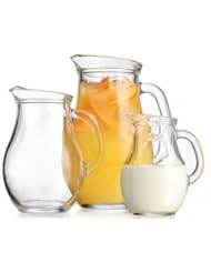 Kitchen: Durable Clear Glass 3-piece Pitcher Set ~ 0.50-L /0.75-L /1-liter Jugs with Handle Party Set - Smart