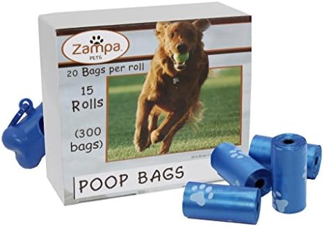 ZAMPA Pet Ultra-Durable Poop Bags, 20/Roll, + Convenient & stylish Leash Bone Dispenser. 700 Or 300 Bags Per Package, Perfect For Any Kind Of Pet. Use It In Your Yard, Or While Out In Park.