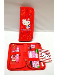 Office Product: Hello Kitty Stationery Gift Set (11 Pcs) with Zipper Case- Pink - Sanrio Hello Kitty